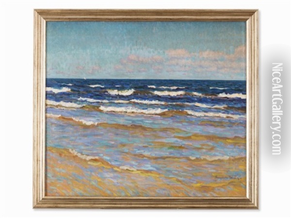 Seascape Oil Painting - Nikolai Petrovich Bogdanov-Bel'sky