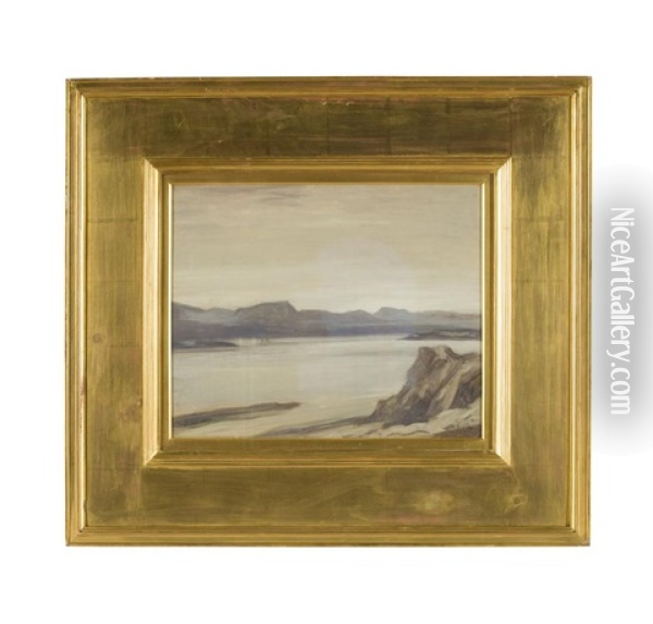 Loch Linnhe Pale Morning Oil Painting - David Young Cameron