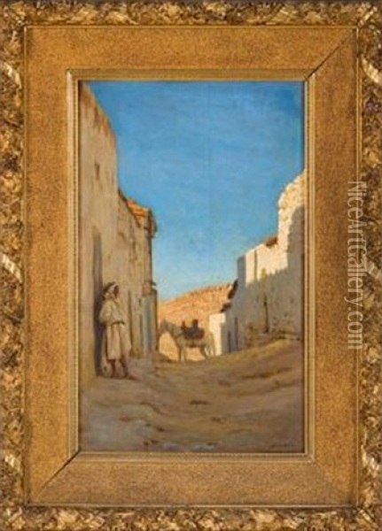 Arabische Gasse Oil Painting - August-Jean-Francois-Jean-Baptiste le Gras