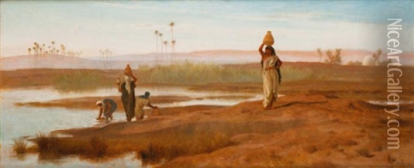 Porteuses D'eau, Egypte Oil Painting - Frederick Goodall