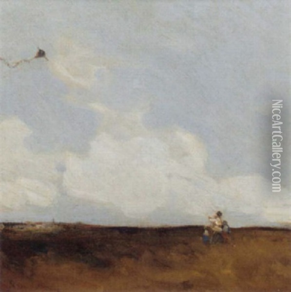 The Kite Flyers Oil Painting - Vickers Deville