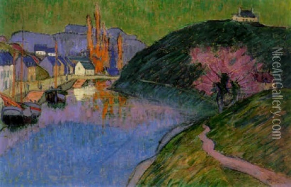Le Port De Pont-aven Oil Painting - Emile Jourdan
