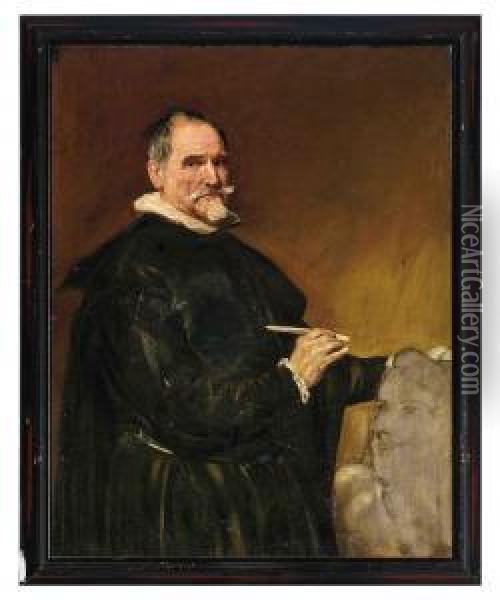 Portrait Of Juan Martinez Montanes Oil Painting - Diego Rodriguez de Silva y Velazquez