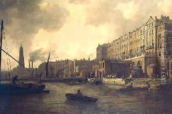 View of the Adelphi From the River Thames Oil Painting - William Marlow