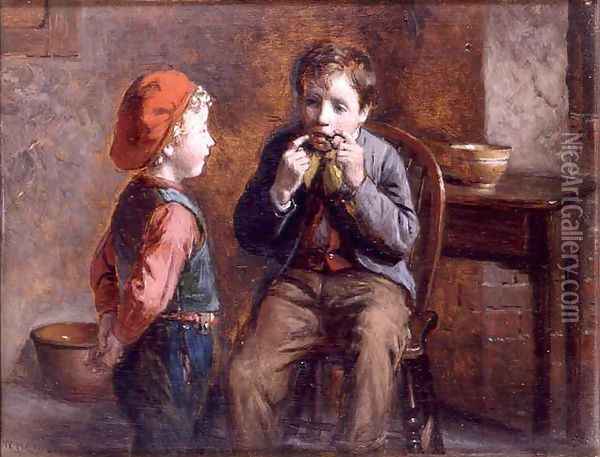 Teaching a Lesson Oil Painting - William Hemsley