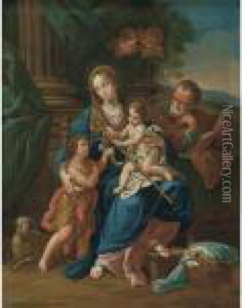 Sacra Famiglia Con San Giovannino Oil Painting - Sebastiano Conca