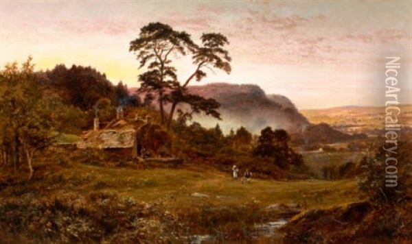 The Valley Of Llanrwst Oil Painting - Robert Gallon