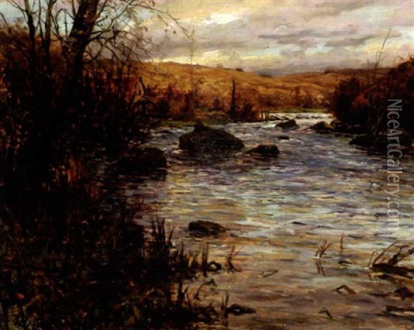 Twilight Along The River Oil Painting - Louis Aston Knight