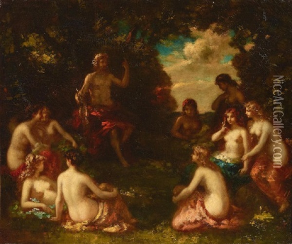 Nymphes En Sous-bois Oil Painting - Narcisse Virgile Diaz de la Pena