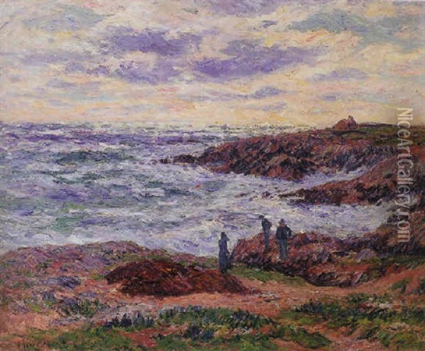 La Cote A Doelan (mer) Oil Painting - Henry Moret