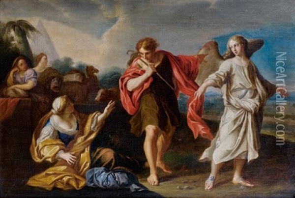 Tobie Et L'ange Oil Painting - Carlo Maratta