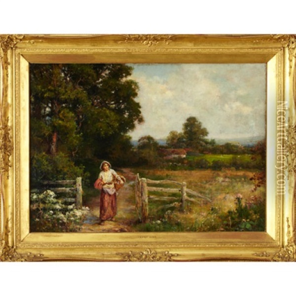 Returning From The Market Oil Painting - Henry John Yeend King