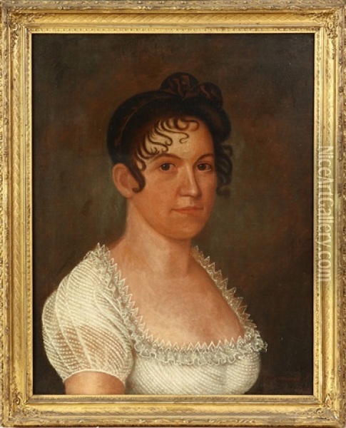 Portrait Of Mrs. Prescott Oil Painting - Ethan Allen Greenwood