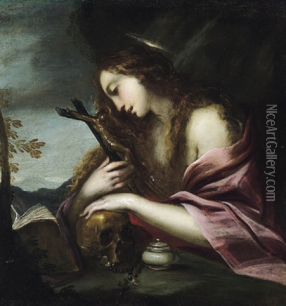 La Maddalena Penitente: Die Busende Magdalena Oil Painting - Lorenzo Pasinelli