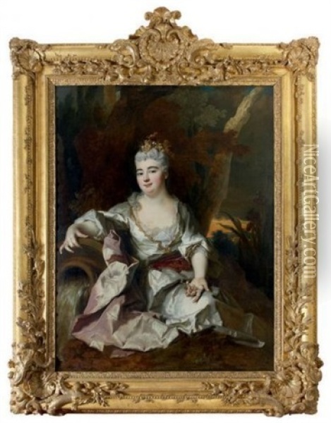 Portrait Presume De La Duchesse De Berry Oil Painting - Nicolas de Largilliere