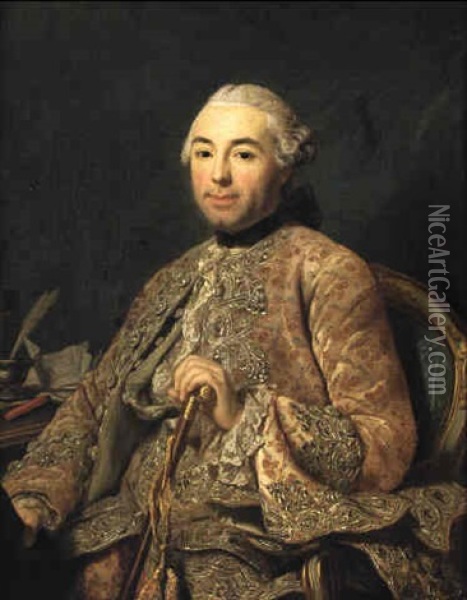 Portratt Av Baron De Neubourgcromiere Oil Painting - Alexander Roslin