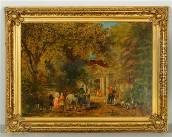 Street Scene With Buildings Oil Painting - Johann Friedrich Hennings