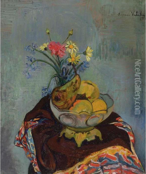 Nature Morte Au Compotier Oil Painting - Suzanne Valadon