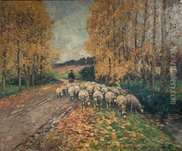 Les Moutons Oil Painting - Frederic Ede