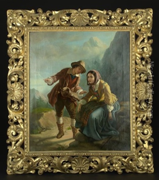 Alpine Lovers Oil Painting - Paolo Ferretti