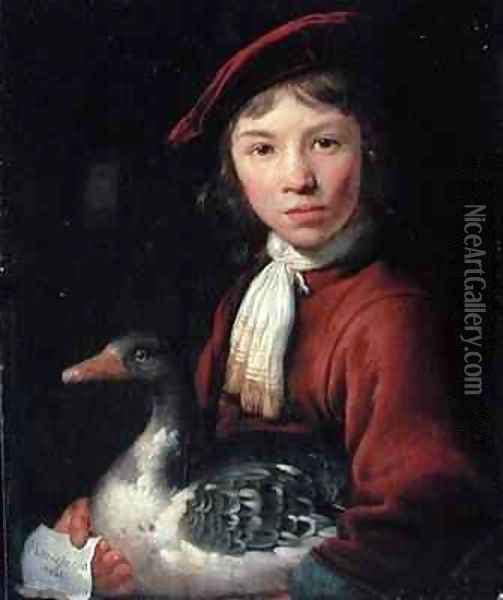 Boy with a Goose Oil Painting - Jacob Gerritsz. Cuyp