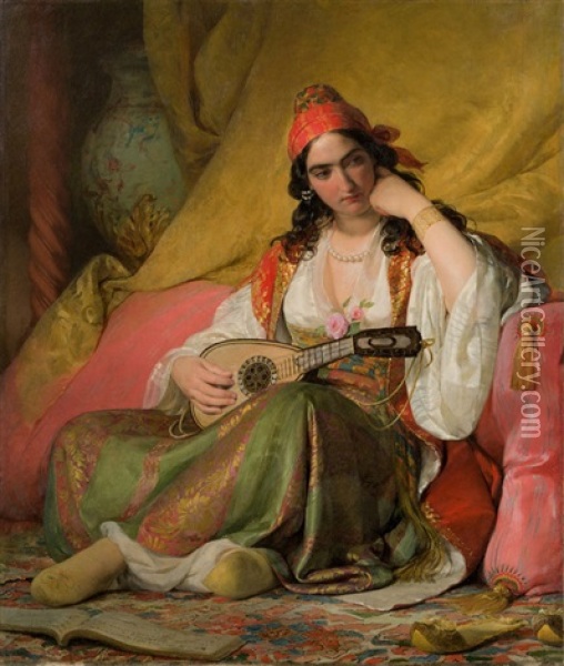 Regine In Griechischem Kostum Oil Painting - Friedrich von Amerling
