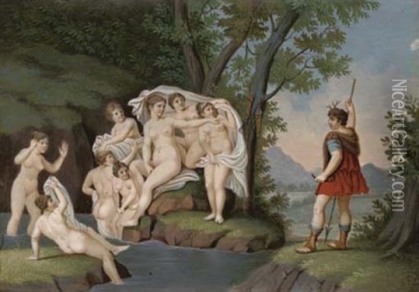 Diana And Actaeon Oil Painting - Joseph Einsle