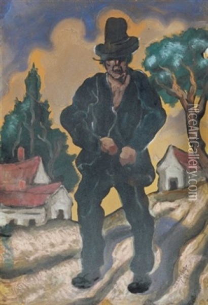 Csavargo (tramp) Oil Painting - Hugo Scheiber