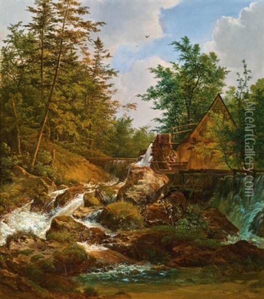 Muhle Am Waldbach Oil Painting - Joseph Feid