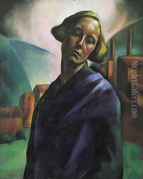 Self-Portrait c. 1921 Oil Painting - Erzsebet Korb