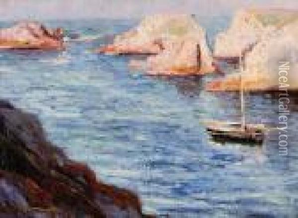 Calanques En Calanque En Mediterranee Oil Painting - Pierre Dumont