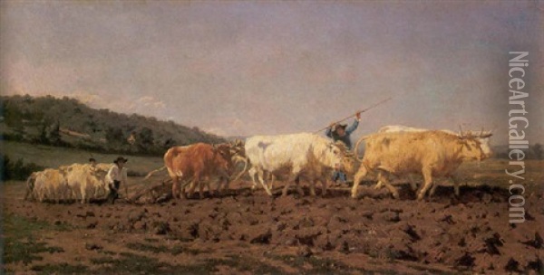 Spring Ploughing Oil Painting - Rosa Bonheur