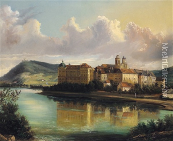 Blick Auf Klosterneuburg Oil Painting - Johann Wilhelm Jankowski