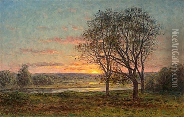 Solnedgang Oland Oil Painting - Per Ekstroem