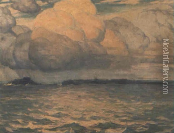 Thunder Clouds, St. Malo Oil Painting - Clarence Alphonse Gagnon