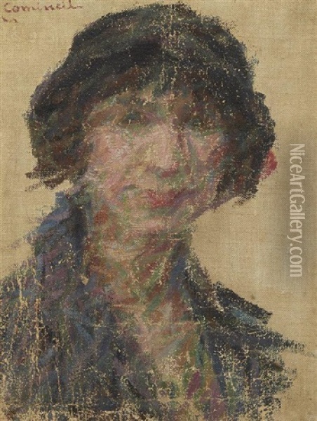 Portrait De Femme Oil Painting - Giuseppe Cominetti