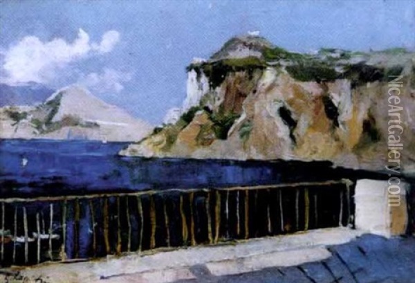 Riviera Italienne Oil Painting - Georgi Alexandrovich Lapchine