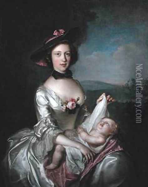 Portrait of Mrs Elizabeth Boyd of Castlelaw 1750 Oil Painting - Philipe Mercier