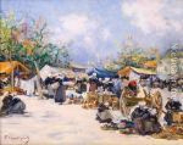 Bretagne, Le Marche Aux Poteries Oil Painting - Fernand Marie Eugene Legout-Gerard