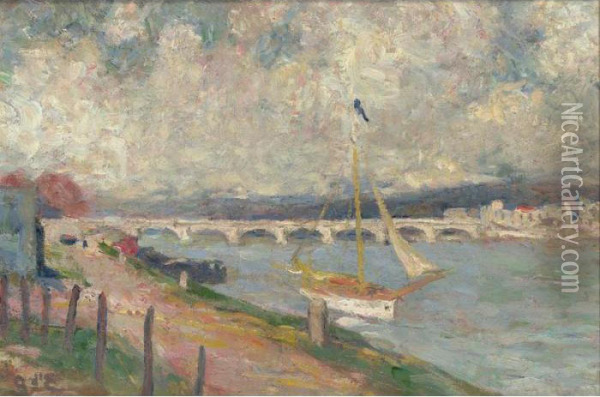 Quai De Seine Oil Painting - Georges dEspagnat