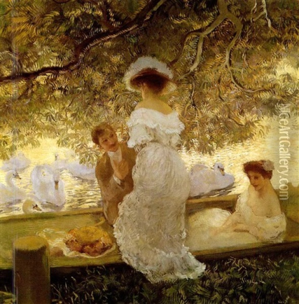 The Boating Party Oil Painting - Gaston La Touche