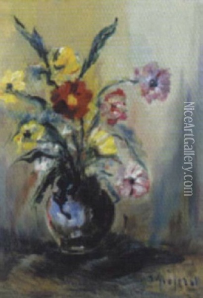 Blumen In Vase Oil Painting - Johannes Greferath
