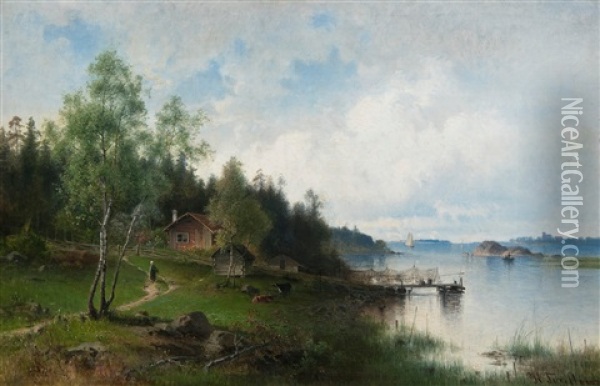 Shore View Oil Painting - Harald (Sten H.) Torsslow