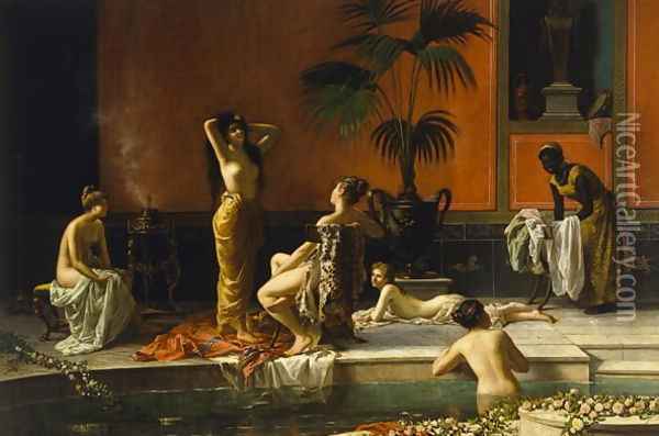 Pompeian Bath Oil Painting - Niccolo Cecconi