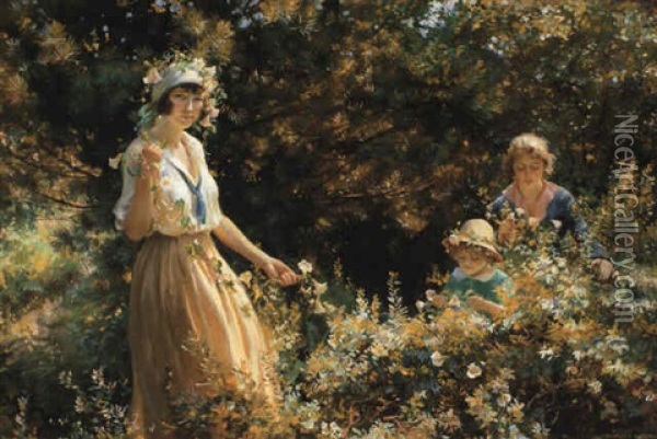 Tangled Vines Oil Painting - Charles Courtney Curran