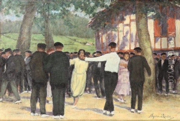 Danse Au Pays Basque Oil Painting - Maurice Guiraud-Riviere