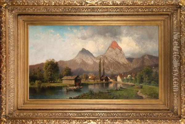 Pejzaz Alpejski Oil Painting - Alexander Swieszewski