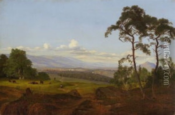 Bohmische Landschaft Bei Teplitz Oil Painting - Anton Castell