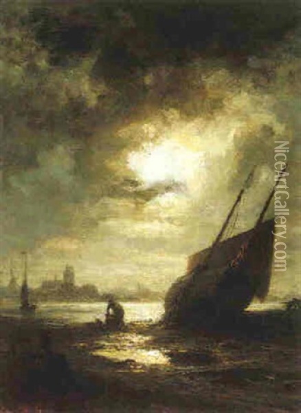 A View Of Dordrecht Oil Painting - Dietrich Langko