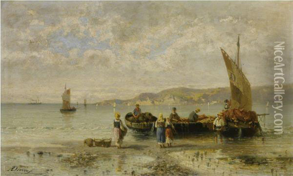 Il Ritorno Dei Pescatori Oil Painting - Achille Dovera